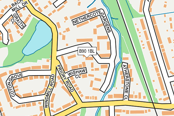 B90 1BL map - OS OpenMap – Local (Ordnance Survey)