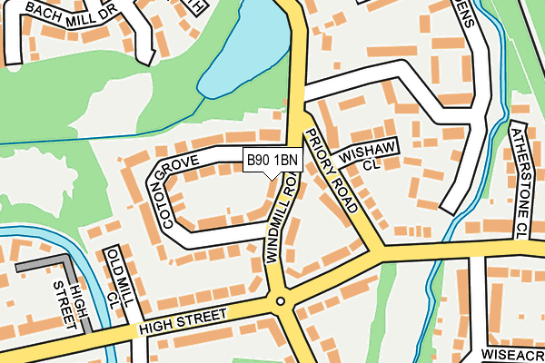 B90 1BN map - OS OpenMap – Local (Ordnance Survey)