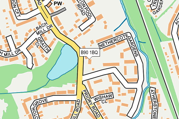 B90 1BQ map - OS OpenMap – Local (Ordnance Survey)
