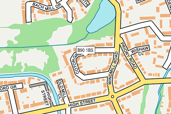 B90 1BS map - OS OpenMap – Local (Ordnance Survey)