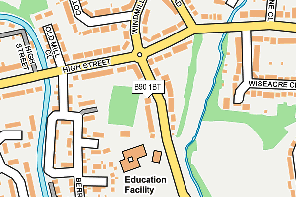 B90 1BT map - OS OpenMap – Local (Ordnance Survey)