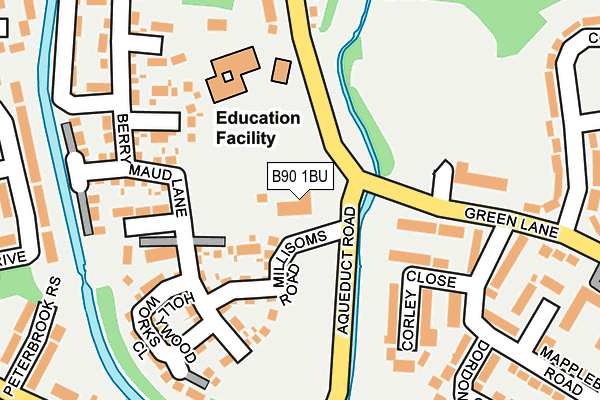 B90 1BU map - OS OpenMap – Local (Ordnance Survey)