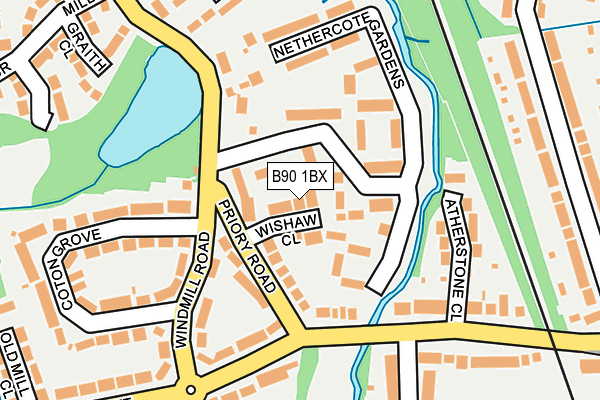 B90 1BX map - OS OpenMap – Local (Ordnance Survey)