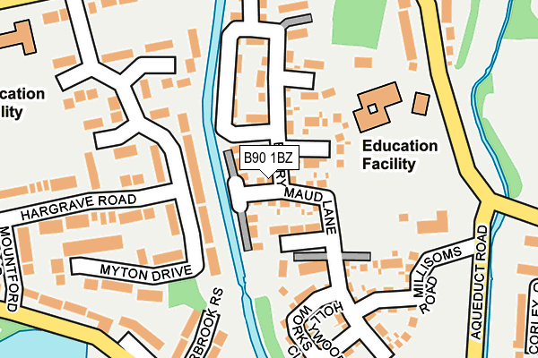 B90 1BZ map - OS OpenMap – Local (Ordnance Survey)