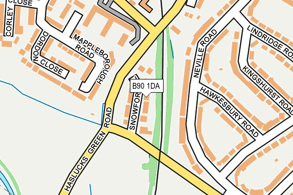 B90 1DA map - OS OpenMap – Local (Ordnance Survey)