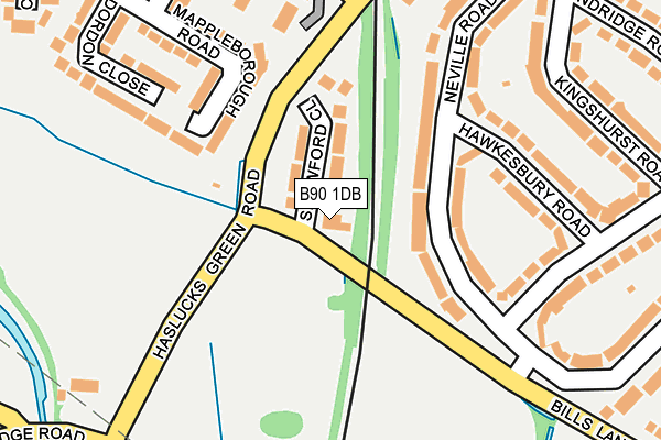 B90 1DB map - OS OpenMap – Local (Ordnance Survey)