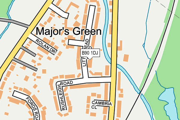 B90 1DJ map - OS OpenMap – Local (Ordnance Survey)