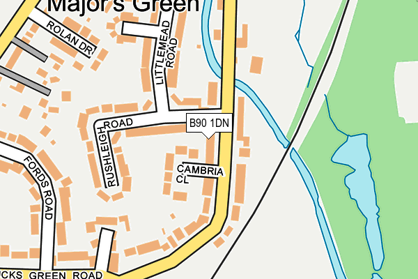 B90 1DN map - OS OpenMap – Local (Ordnance Survey)