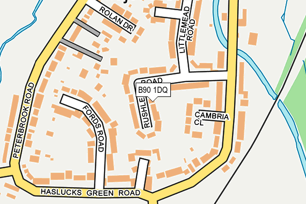 B90 1DQ map - OS OpenMap – Local (Ordnance Survey)