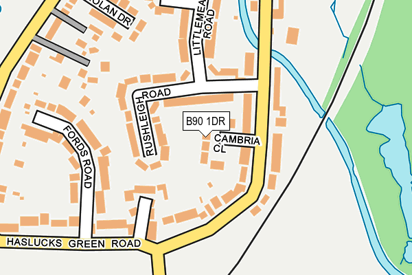 B90 1DR map - OS OpenMap – Local (Ordnance Survey)