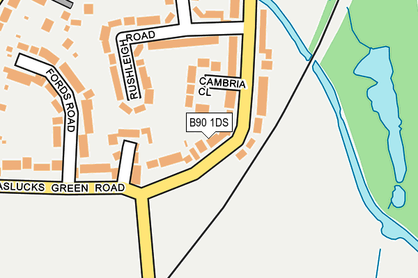 B90 1DS map - OS OpenMap – Local (Ordnance Survey)