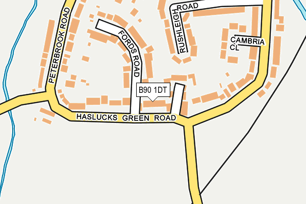B90 1DT map - OS OpenMap – Local (Ordnance Survey)