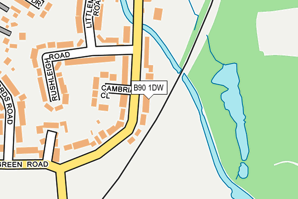 B90 1DW map - OS OpenMap – Local (Ordnance Survey)
