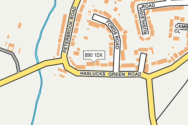 B90 1DX map - OS OpenMap – Local (Ordnance Survey)