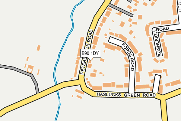B90 1DY map - OS OpenMap – Local (Ordnance Survey)