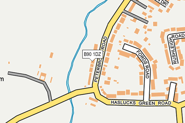 B90 1DZ map - OS OpenMap – Local (Ordnance Survey)