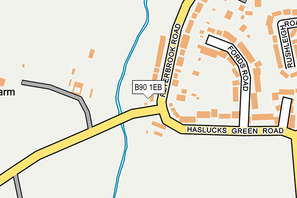 B90 1EB map - OS OpenMap – Local (Ordnance Survey)