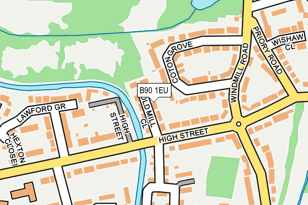 B90 1EU map - OS OpenMap – Local (Ordnance Survey)