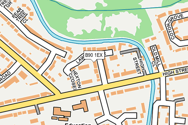 B90 1EX map - OS OpenMap – Local (Ordnance Survey)