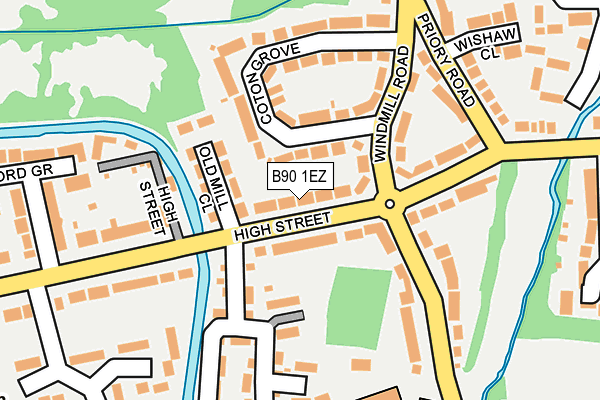 B90 1EZ map - OS OpenMap – Local (Ordnance Survey)