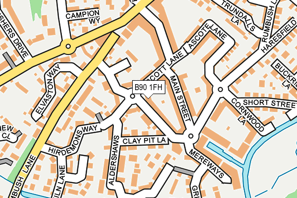 B90 1FH map - OS OpenMap – Local (Ordnance Survey)