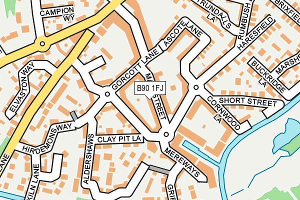 B90 1FJ map - OS OpenMap – Local (Ordnance Survey)