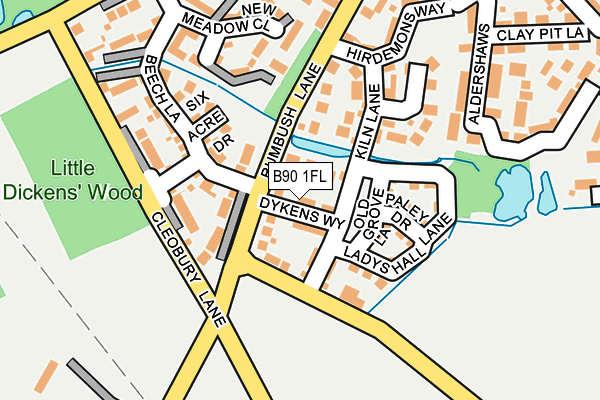 B90 1FL map - OS OpenMap – Local (Ordnance Survey)