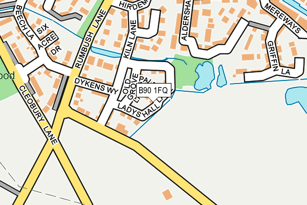 B90 1FQ map - OS OpenMap – Local (Ordnance Survey)