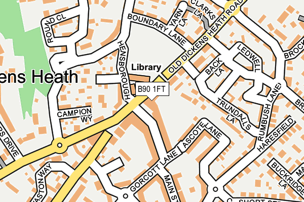 B90 1FT map - OS OpenMap – Local (Ordnance Survey)