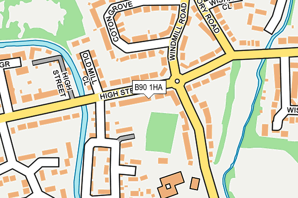 B90 1HA map - OS OpenMap – Local (Ordnance Survey)