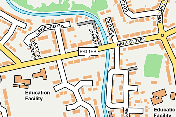 B90 1HB map - OS OpenMap – Local (Ordnance Survey)