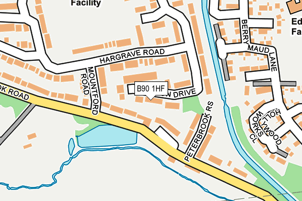 B90 1HF map - OS OpenMap – Local (Ordnance Survey)