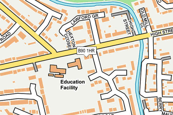B90 1HR map - OS OpenMap – Local (Ordnance Survey)