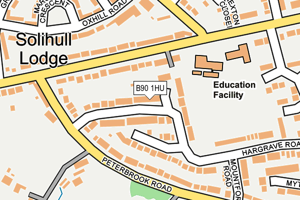 B90 1HU map - OS OpenMap – Local (Ordnance Survey)