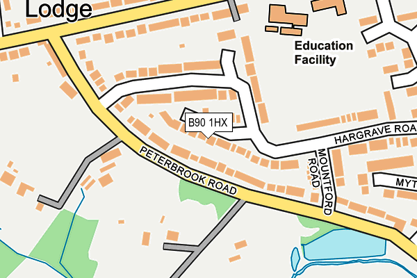 B90 1HX map - OS OpenMap – Local (Ordnance Survey)
