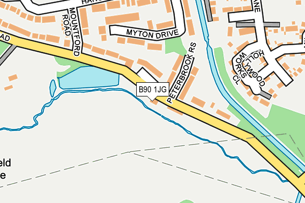 B90 1JG map - OS OpenMap – Local (Ordnance Survey)