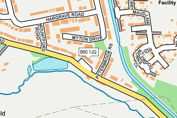 B90 1JQ map - OS OpenMap – Local (Ordnance Survey)