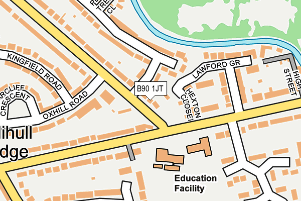 B90 1JT map - OS OpenMap – Local (Ordnance Survey)