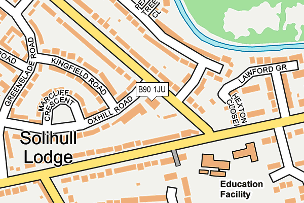 B90 1JU map - OS OpenMap – Local (Ordnance Survey)