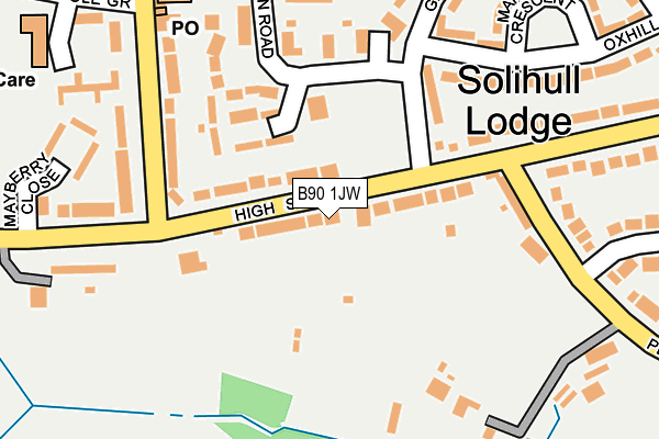 B90 1JW map - OS OpenMap – Local (Ordnance Survey)