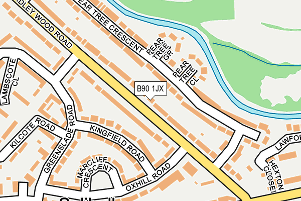 B90 1JX map - OS OpenMap – Local (Ordnance Survey)
