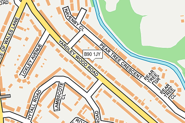 B90 1JY map - OS OpenMap – Local (Ordnance Survey)