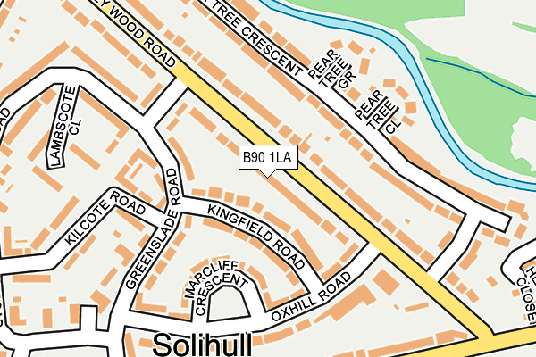 B90 1LA map - OS OpenMap – Local (Ordnance Survey)