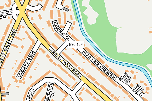 B90 1LF map - OS OpenMap – Local (Ordnance Survey)
