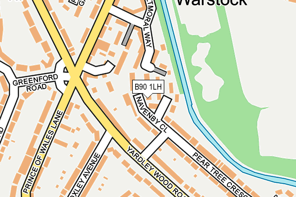 B90 1LH map - OS OpenMap – Local (Ordnance Survey)