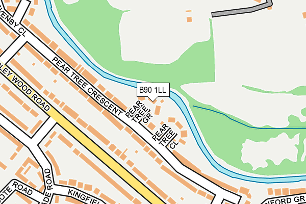 B90 1LL map - OS OpenMap – Local (Ordnance Survey)