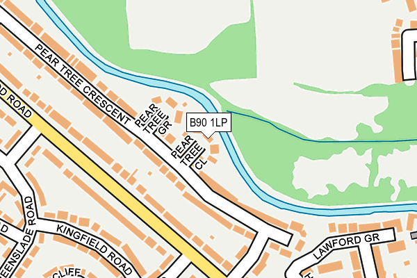 B90 1LP map - OS OpenMap – Local (Ordnance Survey)