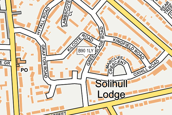 B90 1LY map - OS OpenMap – Local (Ordnance Survey)