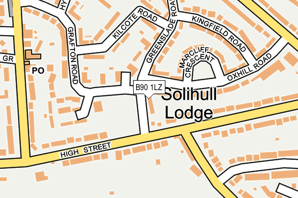 B90 1LZ map - OS OpenMap – Local (Ordnance Survey)