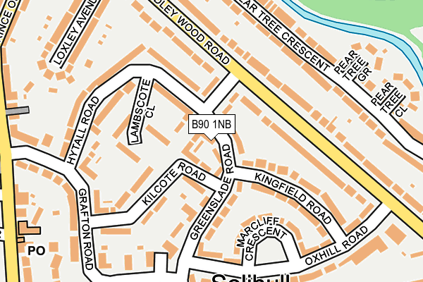 B90 1NB map - OS OpenMap – Local (Ordnance Survey)